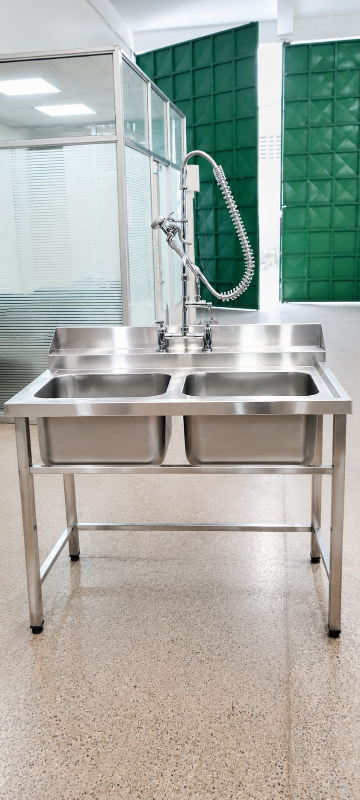 Two bowl stainless steel sink