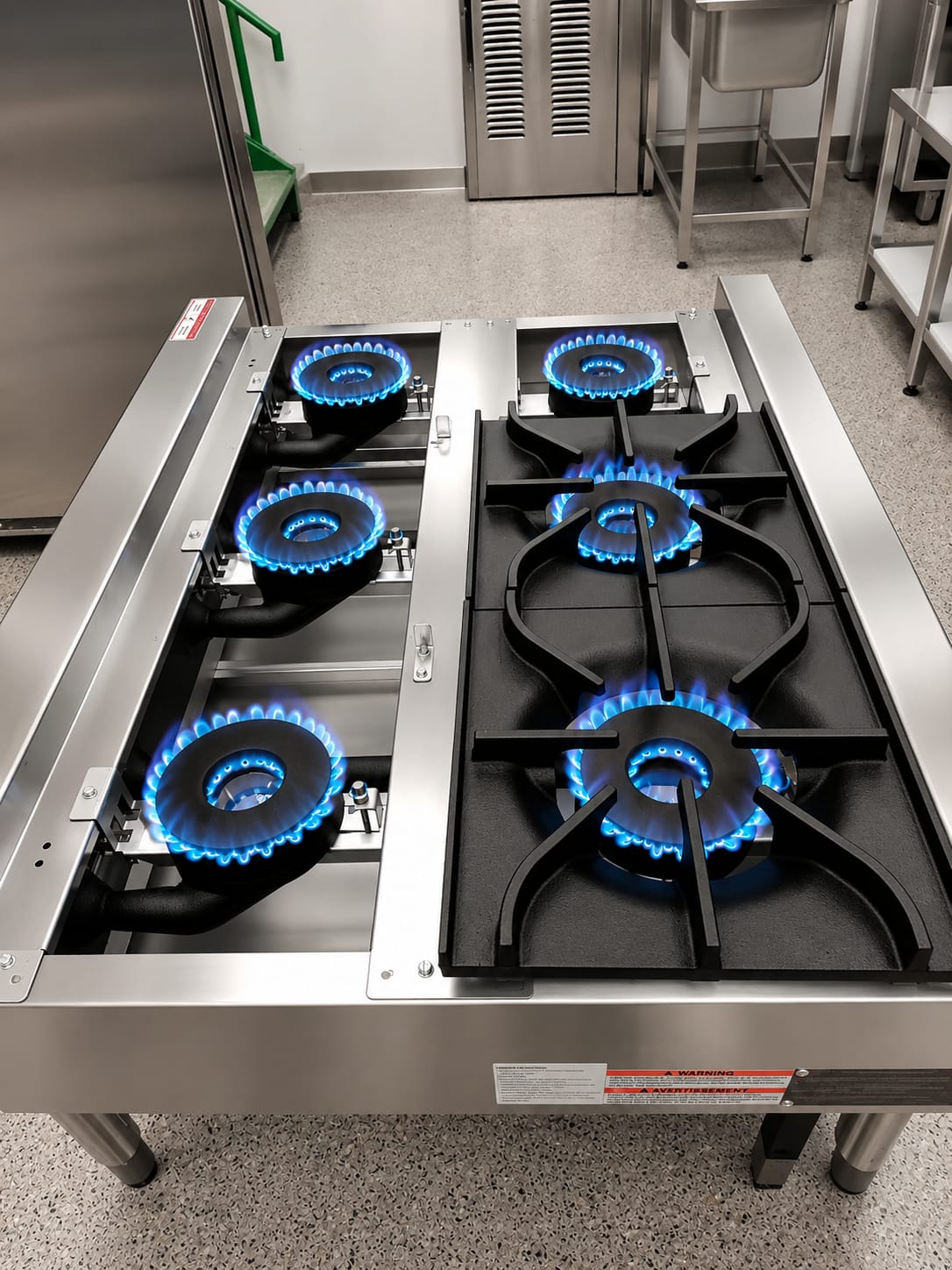 Commercial six burner cooker